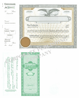 Goes® 1075 Black- Gold Eagle Shares Text Stock Certificate