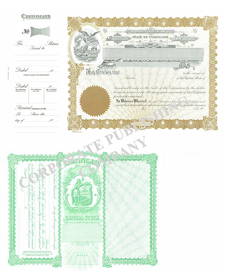Goes® 090 Colorado Stock Certificates- Shares Each Capital Text