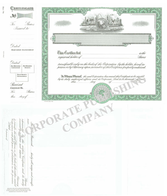 Goes® 1755 Green Global Vignette Share Text Stock Certificate