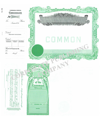 Goes® 175 Green No Text Stock Certificates