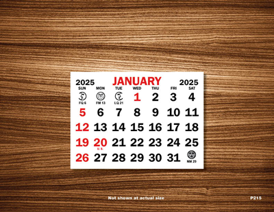 P215 Standard Date Calendar Pad