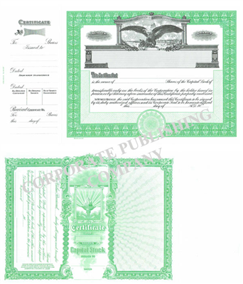 Goes® 364 Green Capital Stock Certificates