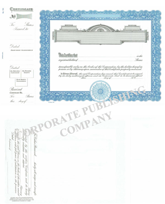 Goes ® 724 Blue Panel Shares Text Stock Certificate