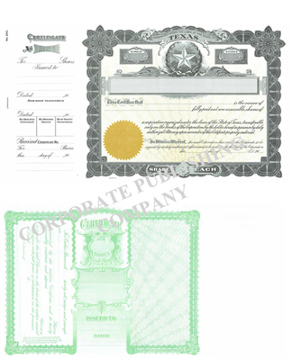 Goes® 265 Texas State Stock Certificate