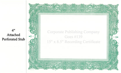 Goes® 139 Green Antique Certificate