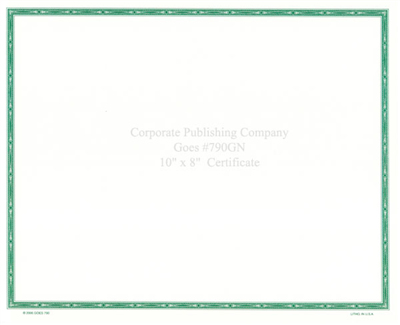 Goes® 790GN Green Barrister Certificates