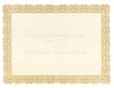 Goes® 2745 Laser Gold Stealth Certificates