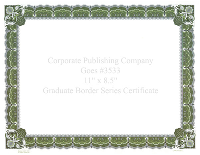 Goes® 3533 Green Graduate Certificates