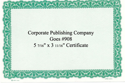 Goes® 908 Green Venue Certificates