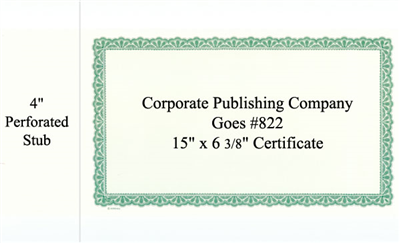 Goes® 822 Green Venue Certificates