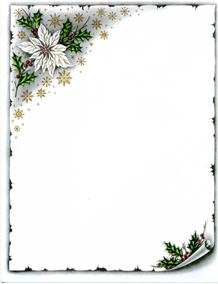 White Poinsettia and Scroll