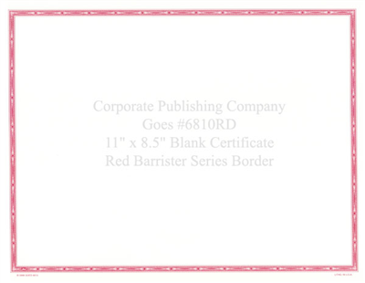 Goes® 6810RD  Red Barrister Certificates