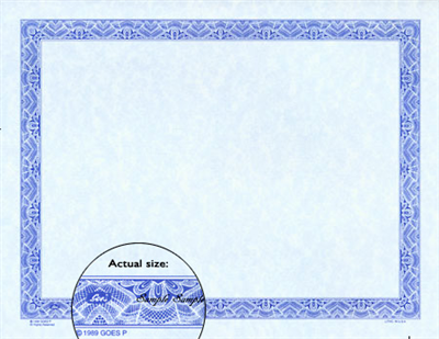 Goes® Blue Parchment Certificates