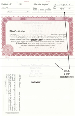 Goes® DG9 Maroon LLC Unit Text Certificates