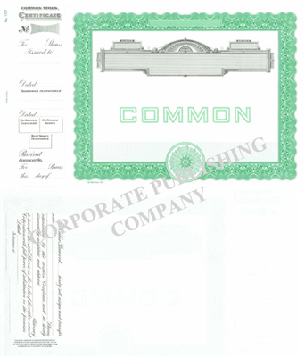 Goes® 1727 No Text Common Notice Stock Certificate