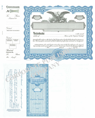 Goes® 1388 Blue Eagle Capital Stock Certificate
