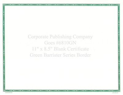 Goes® 6810GN  Green Barrister Certificates
