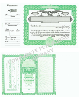 Goes® 509 Green Eagle Capital Text Stock Certificate