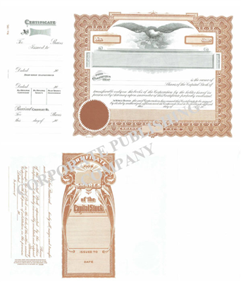 Goes® 195 Brown Capital Stock Certificates